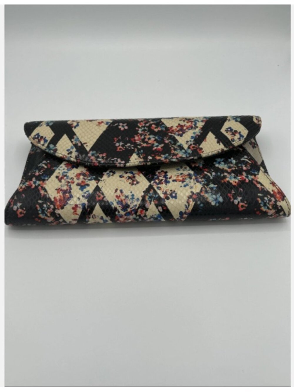 LK Bennett Snakeskin Effect Envelope Clutch/Chain Crossbody